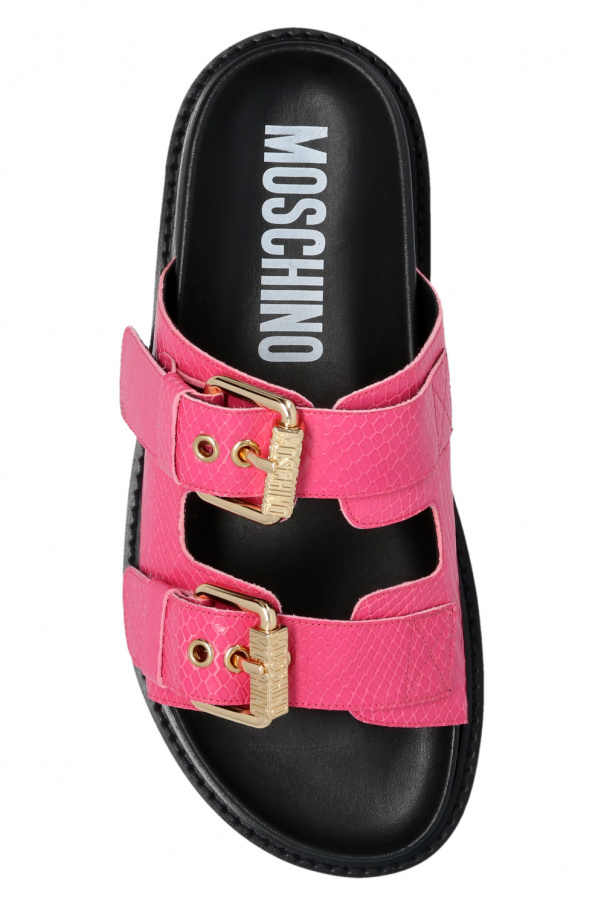 Pink Leather slides Moschino IetpShops Moldova Sneaker Bianco